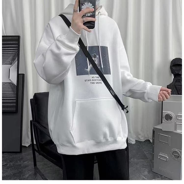 TS MEN เสื้อแขนยาวมีฮู้ด เสื้อกันหนาวมีฮู้ด ผ้าสำลี ผ้าหนาดีใส่สบาย รุ่น0099 รูปที่ 6
