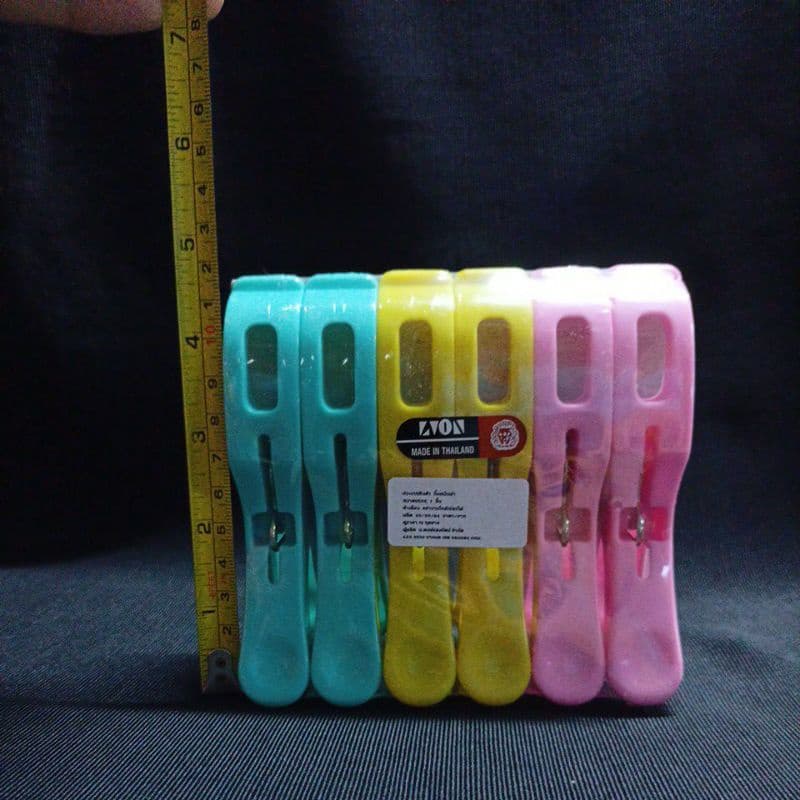 กิ๊บหนีบผ้าตัวใหญ่ พลาสติก ตัวหนีบผ้า แบบหนา สีสวย แข็งแรง รูปที่ 4