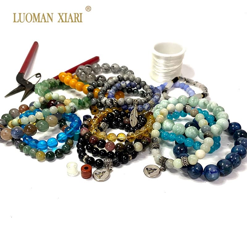 LUOMAN XIARI Spot 100% ธรรมชาติไม่สม่ําเสมอสีแดง Jasper Turquoise Malachite คริสตัลหลวมลูกปัดอัญมณีสําหรับเครื่องประดับทํา DIY สร้อยคอสร้อยข้อมือ 3-5 มม.39 ซม. รูปที่ 6