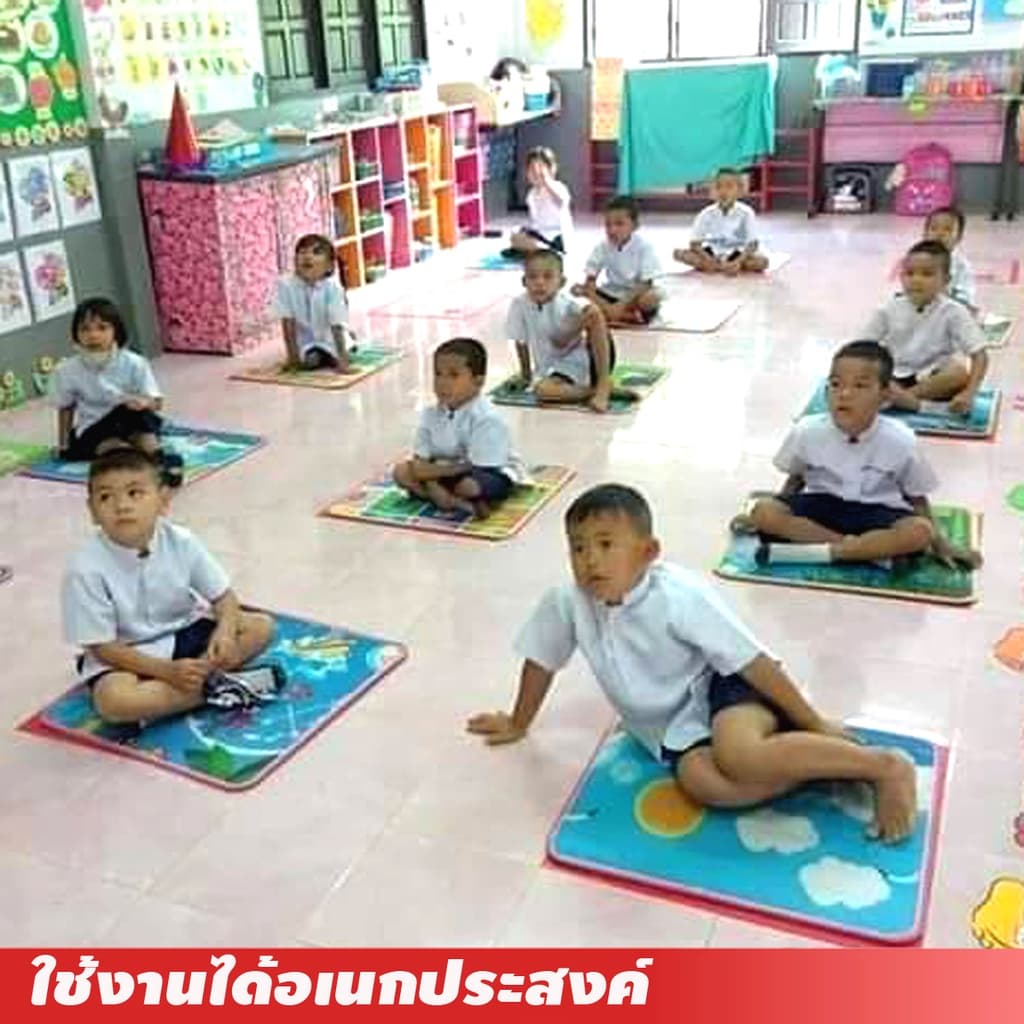 แผ่นรองนั่ง เสื่อรองนั่ง แผ่นโฟมรองนั่ง ขนาด 60x60 ซม. มีลายทั้ง 2 ด้าน ใช้งานได้อเนกประสงค์ รูปที่ 4
