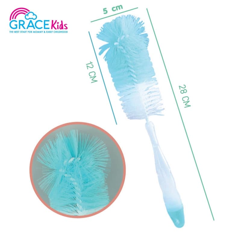 Grace Kids แปรงล้างขวดนมและจุกนมไนล่อน แปรงฟองน้ำ หัวไนล่อน ขนนุ่ม รูปที่ 2