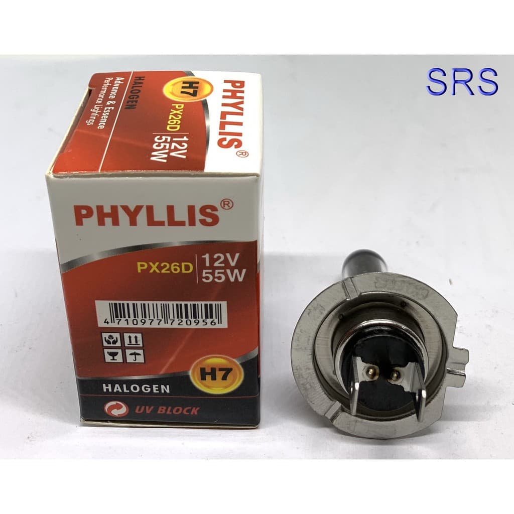 PHYLLIS หลอดไฟหน้ารถยนต์ ขั้ว H7 12V. 55W. รูปที่ 3