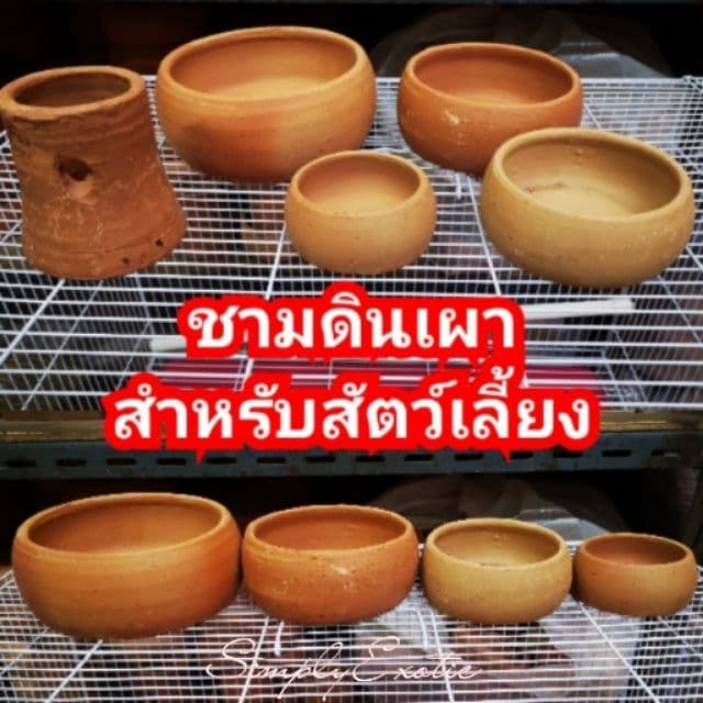 ถ้วยชามดินเผา ชามดินเผาใส่น้ำใส่อาหารสัตว์ รบกวนอ่านรายละเอียดก่อนสั่ง รูปที่ 1