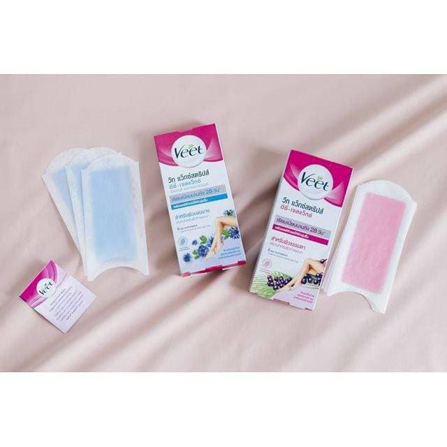 แผ่นแว็กซ์ขจัดขน Veet Waxstrips แว็กซ์สตริปส์ 1 กล่อง รูปที่ 8