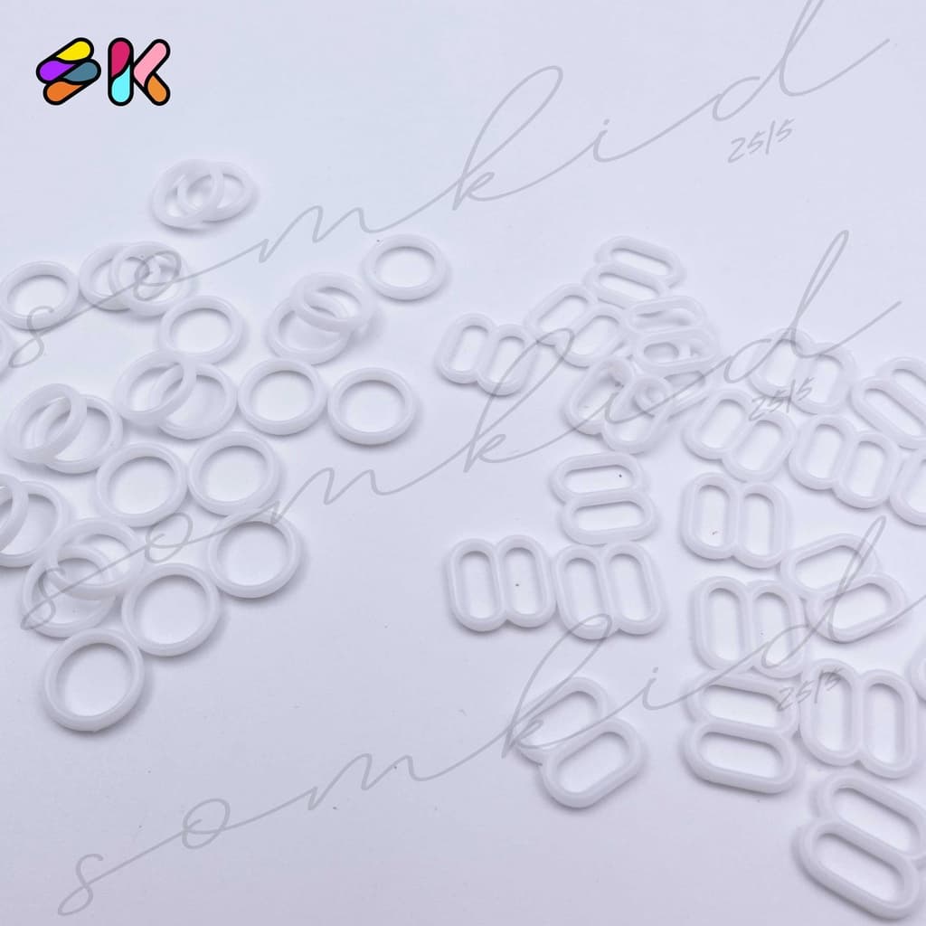 somkid ห่วงสำหรับทำสายเสื้อใน ห่วงปรับเสื้อใน สำหรับทำสายใน8mm/10mm/12mm มี3สีขาว,ดำและใส รูปที่ 2