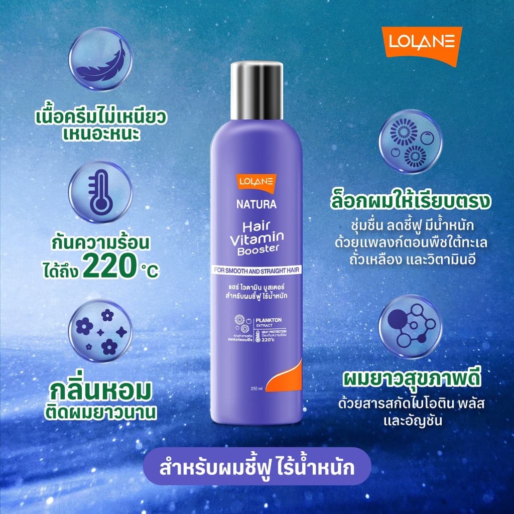 Lolane Natura Hair Vitamin Booster โลแลน แฮร์ ไวตามิน บูสเตอร์ 100/250 ml. รูปที่ 4