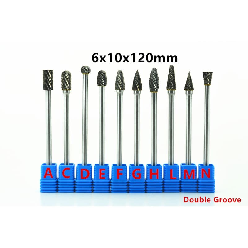 1pcs 6x10x120mm ทังสเตนคาร ์ ไบด ์ Burrs ยาว 6 มม.ก ้ านบดเครื ่ องมือโรตารี ่ พร ้ อมสต ็ อก รูปที่ 1