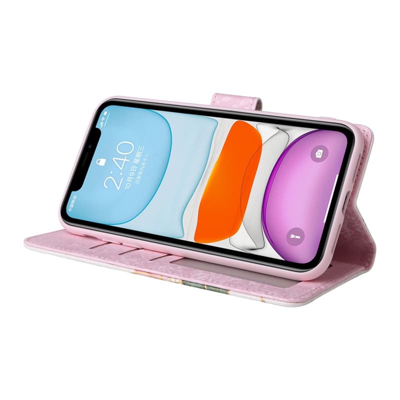 ปลอกหรูหราสําหรับ iPhone 17 Pro Air 16 Pro 8 Plus 12 Pro 7 Plus 16 17 12 ดอกไม้รูปแบบบัตเตอร์กระเป๋าสตางค์หนังช่องใส่การ์ดพลิกผิวป้องกันกรณี รูปที่ 3
