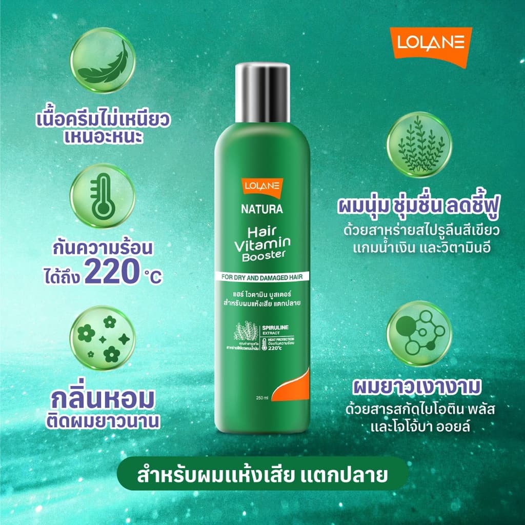 Lolane Natura Hair Vitamin Booster โลแลน แฮร์ ไวตามิน บูสเตอร์ 100/250 ml. รูปที่ 3