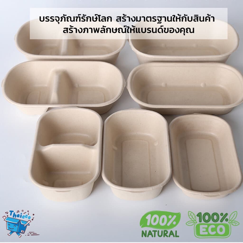 กล่องอาหารเยื่อกระดาษ 2 ช่องพร้อมฝา รูปที่ 6