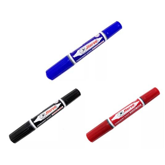 HORSE ปากกาเคมี 2 หัว TWIN-PEN ตราม้า กล่อง 12 ด้าม รูปที่ 2
