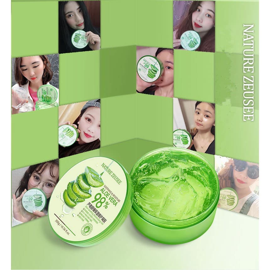 Aloe Vera Gel 98% 300g เจลว่านหางจระเข้ ชุ่มชื้น ซูทติ้ง หลังแดด สำหรับผิวแพ้ง่าย ซึมซาบไว ไม่เหนียว ลดรอยสิว รูปที่ 6
