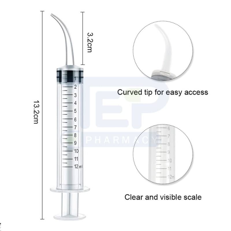 ถูกที่สุดไซริงค์ปลายโค้ง ไซริงค์กำจัดนิ่วทอนซิล ลดกลิ่นปาก Dental irrigation syringe 12ml หลอดฉีดน้ำ รูปที่ 6