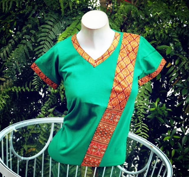 เสื้อยืดคอวีสปา เสื้อนวดลายไทยๆ รูปที่ 7