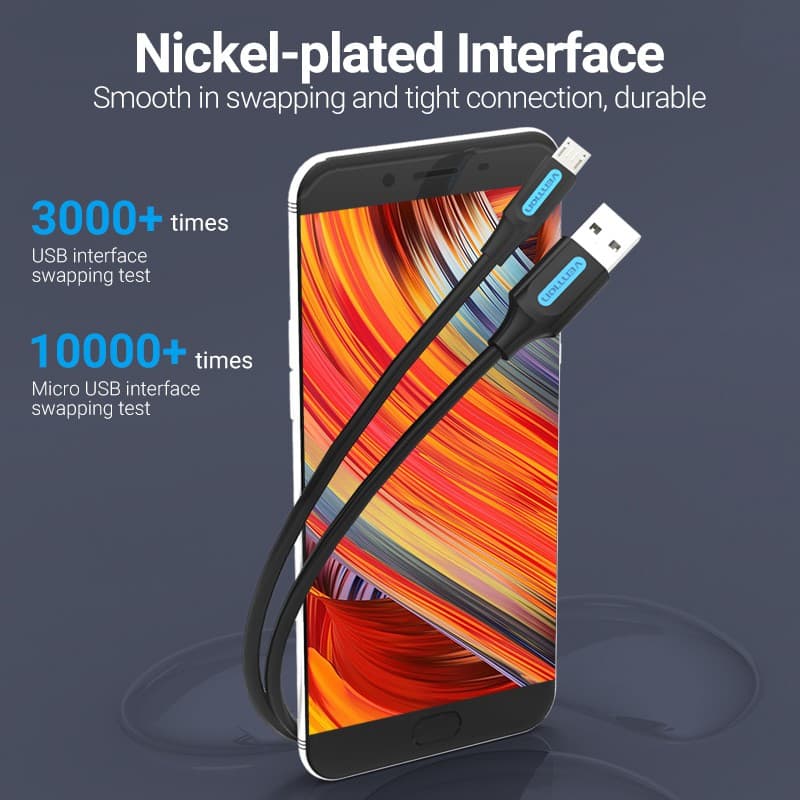 Vention สายชาร์จ Micro usb ชาร์จเร็ว 2A สาย Microusb สําหรับโทรศัพท์ Android สายชาร์จ Micro usb รูปที่ 5