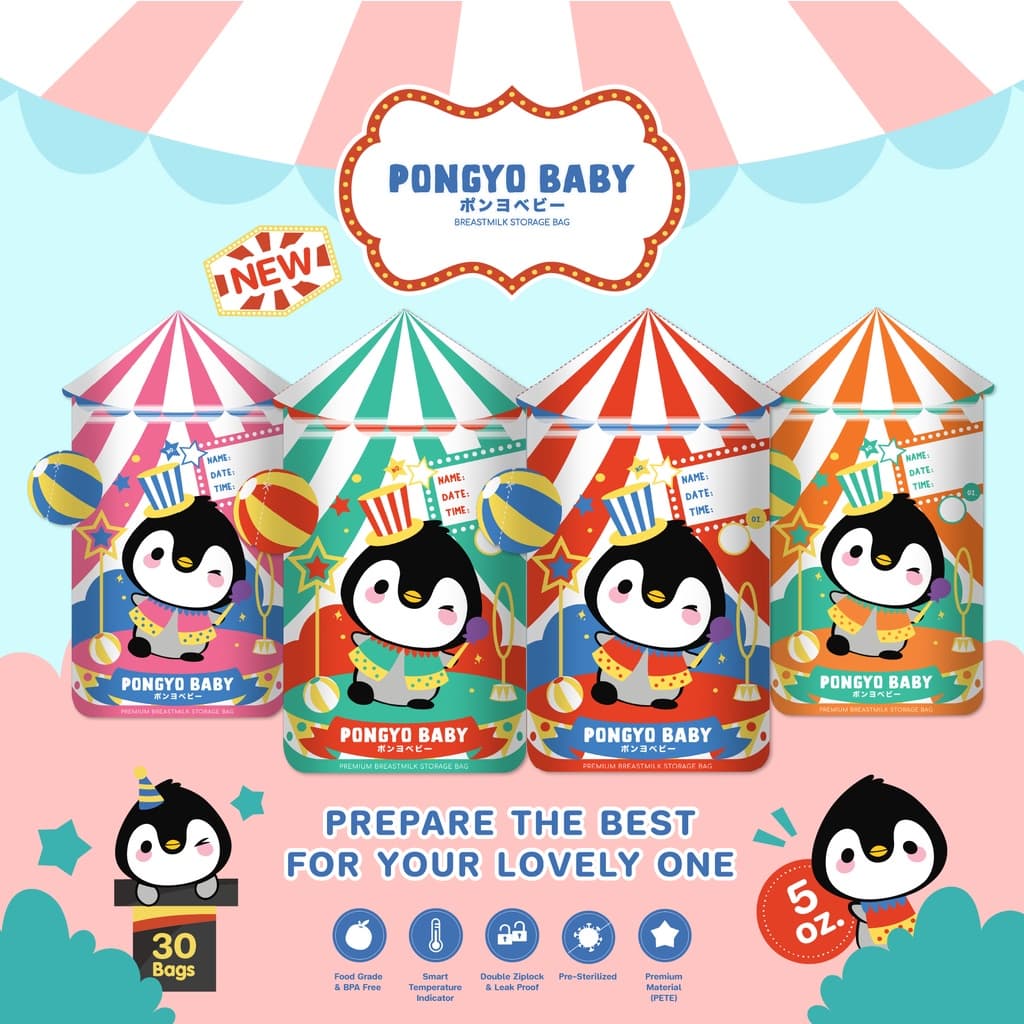 Pongyo Baby ถุงเก็บน้ำนม 6 กล่อง 5 Oz. บรรจุ 30 ถุง/กล่อง ถุงเก็บน้ำนมแม่ Breastmilk Storage รูปที่ 3