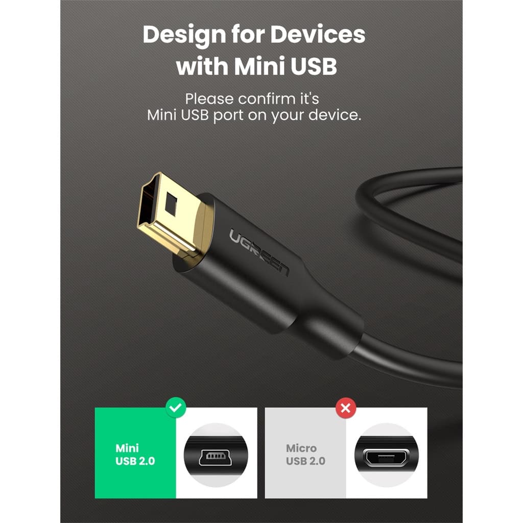 Ugreen สายชาร์จ USB ขนาดเล็ก เป็น USB สําหรับเครื่องเล่น MP3 MP4 DVR GPS กล้องดิจิทัล HDD Mini USB รูปที่ 9