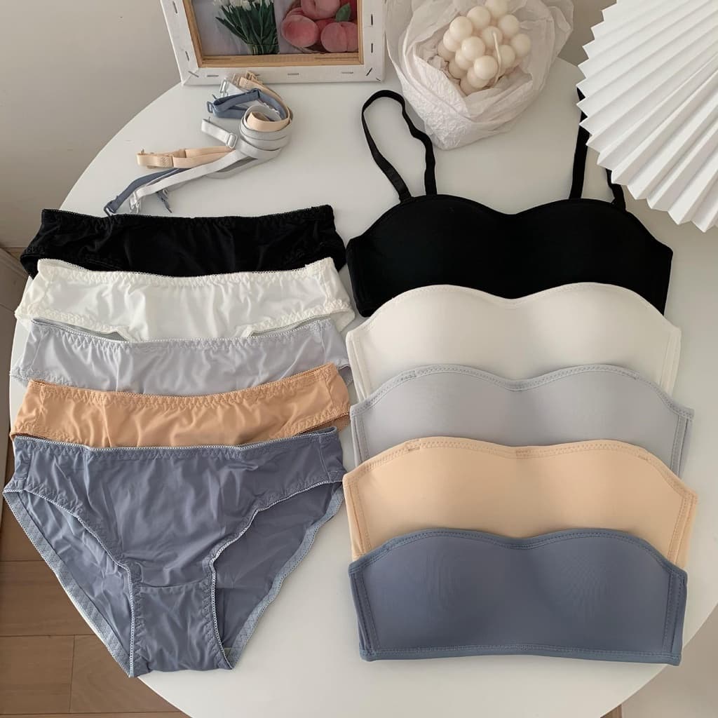 ส่งจากไทย1-2 วัน! เสื้อชั้นใน ไร้โครงถอดสายได้ บราเกาะอก ใส่ได้ 2 แบบ Bra มีซิลิโคนกันหลุด รูปที่ 1