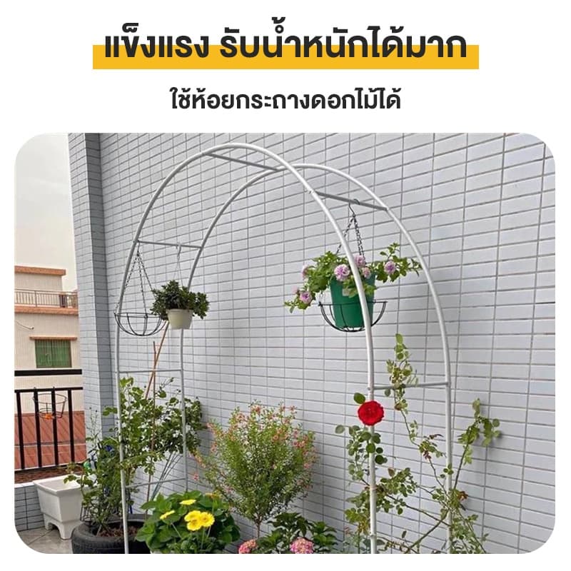 น้ำหนัก2กก ซุ้มไม้เลื้อย ซุ้มกุหลาบ เลื้อย โครงไม้เลื้อย ซุ้มงานแต่ง เหล็กโค้งรูปตัวยู เหล็กโค้งสำเร็จรูป โครงกุหลาบเล รูปที่ 2