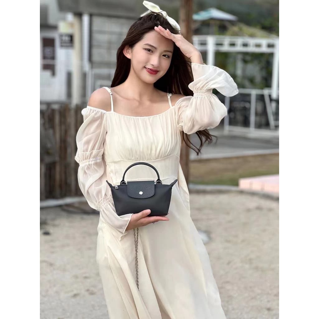 กระเป๋าแฟชั่นกระเป๋าสะพายข้างใชส์มินิสายหนัง8*6*4นิ้ว มีตัวถูกและตัวแพงมีแบบสายแยกรัดตรงสาย รูปที่ 4