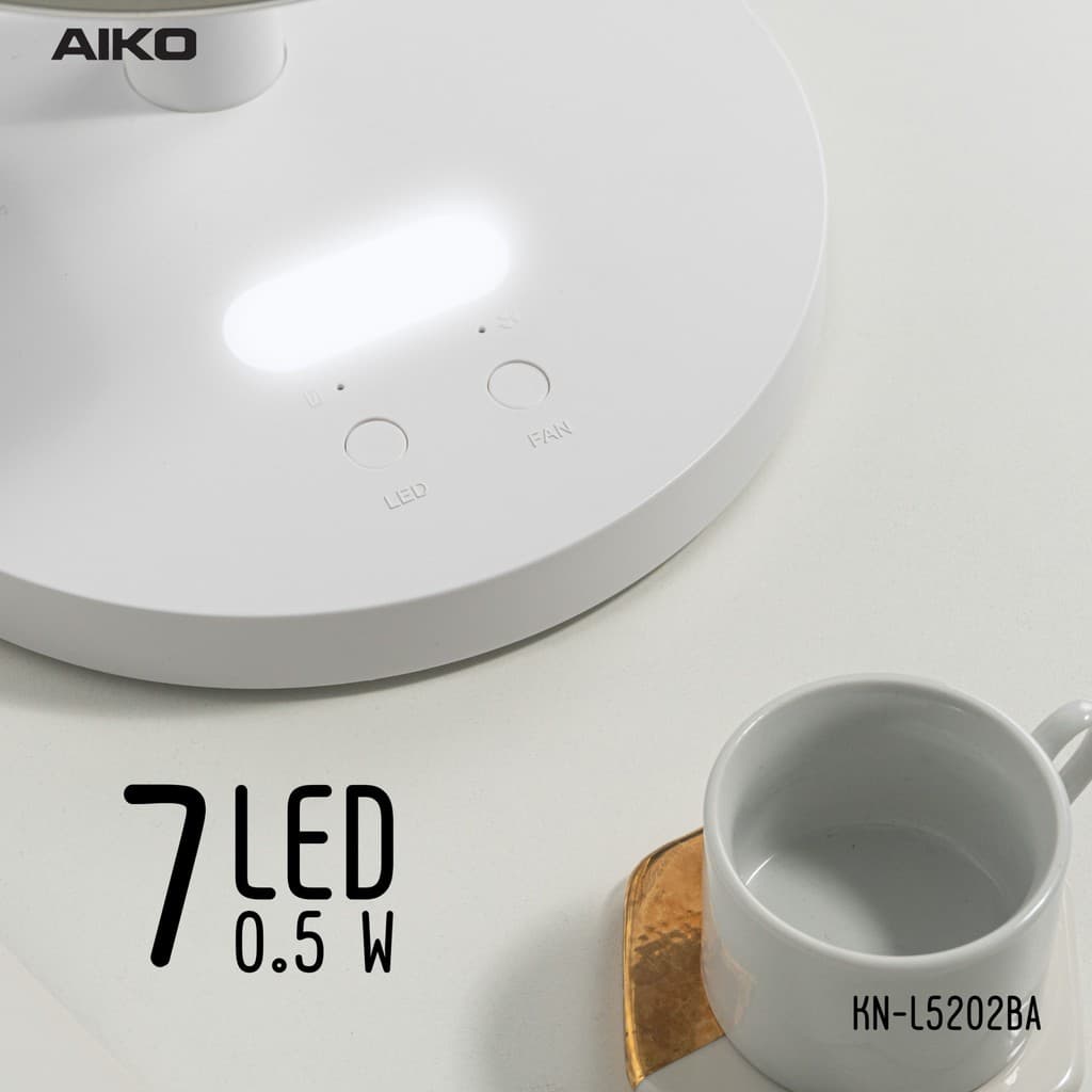 AIKO KN-L5202BA พัดลมชาร์จไฟ ใบพัด 12 นิ้ว ชาร์จ USB พัดลมพกพา พัดลมใช้แบตเตอรี่ พัดลมส่าย ก้มเงย รูปที่ 5