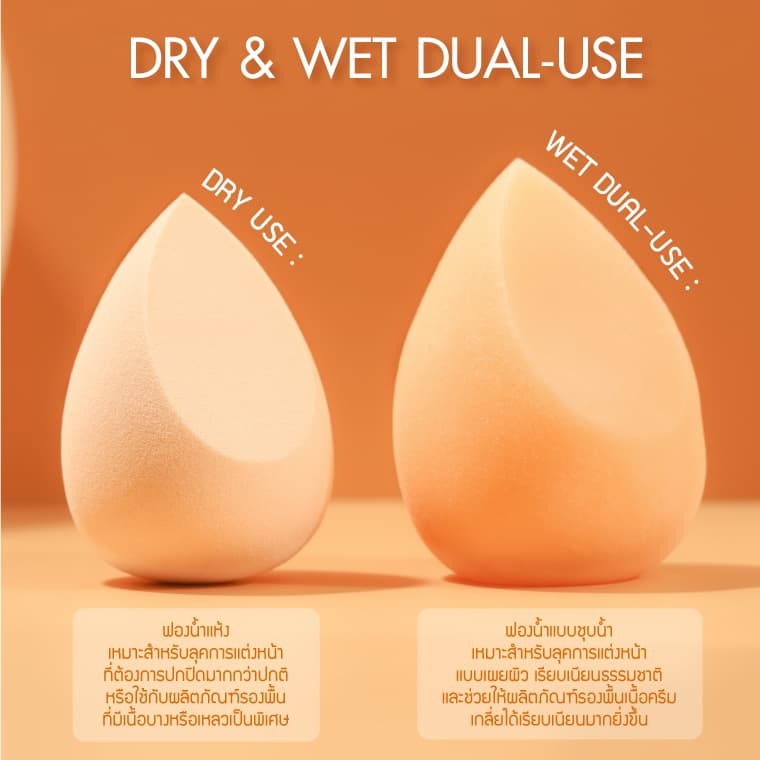 MEILINDA Better Skin Sponge Blender ฟองน้ำแต่งหน้ารูปไข่ รูปที่ 8