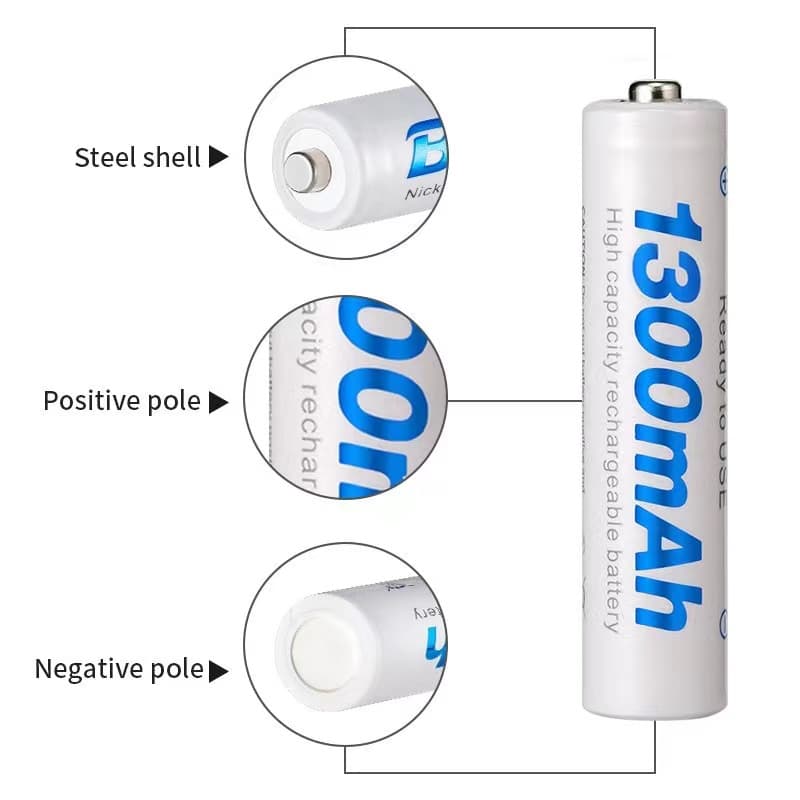 ถ่านชาร์จ AAA Beston 1100mAh /1300mAh 1.2V Ni-MH จำนวน 4 ก้อน ฟรีกล่องใส่ถ่าน คุณภาพสูง รูปที่ 3