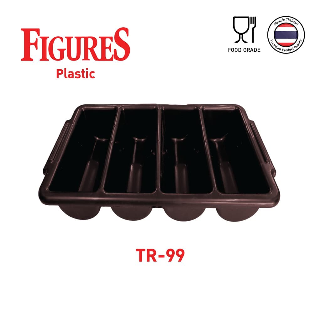 Figure ที่ใส่ช้อนส้อม กะบะเก็บช้อนส้อม ที่ใส่ช้อนส้อม 4 ช่อง TR-99 สีน้ำตาล, สีเทา TR-99 รูปที่ 3
