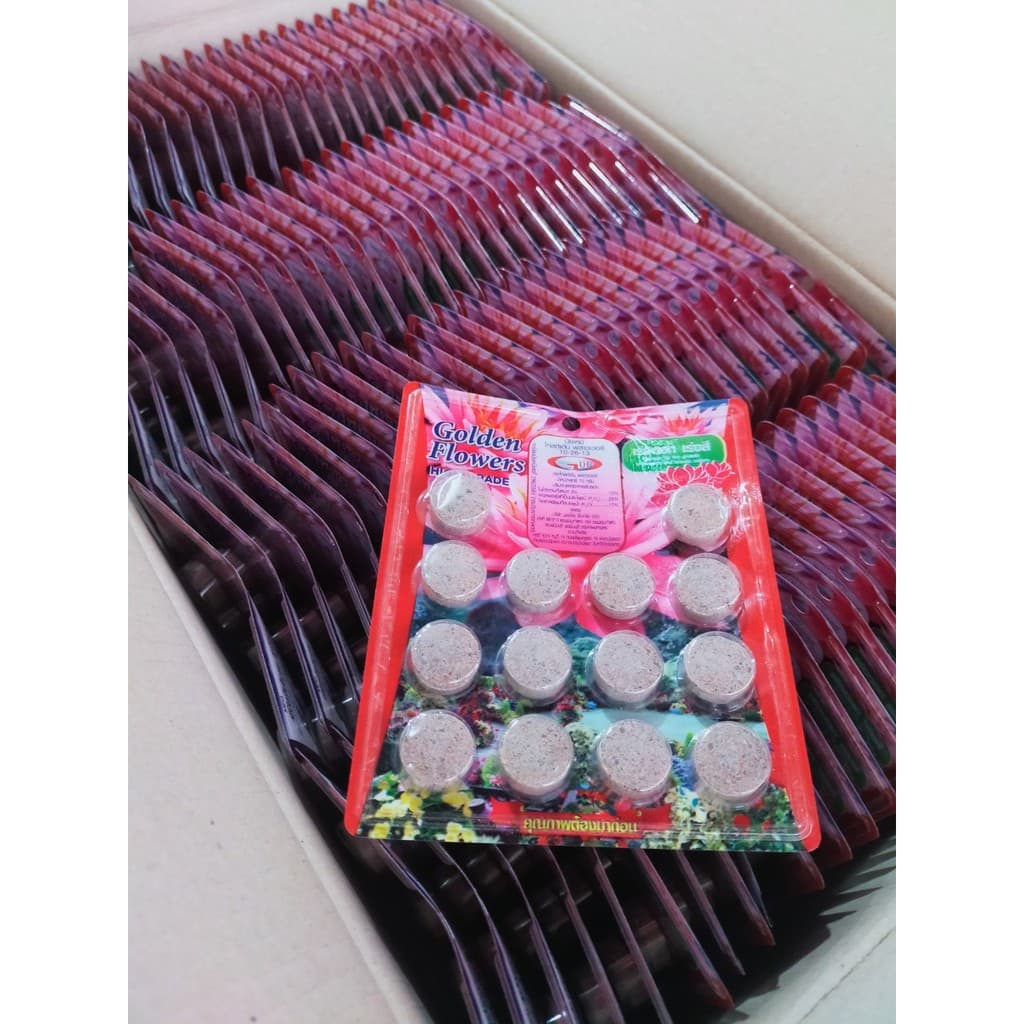 ปุ๋ยบัว ปุ๋ยบอน ปุ๋ยบอนสี ปุ๋ยไม้น้ำ Golden Flowers 14เม็ด มี2สูตร สูตรเร่งต้น ราก ใบ สูตรเร่งดอก สี น้ำใสปลาไม่ตาย รูปที่ 7