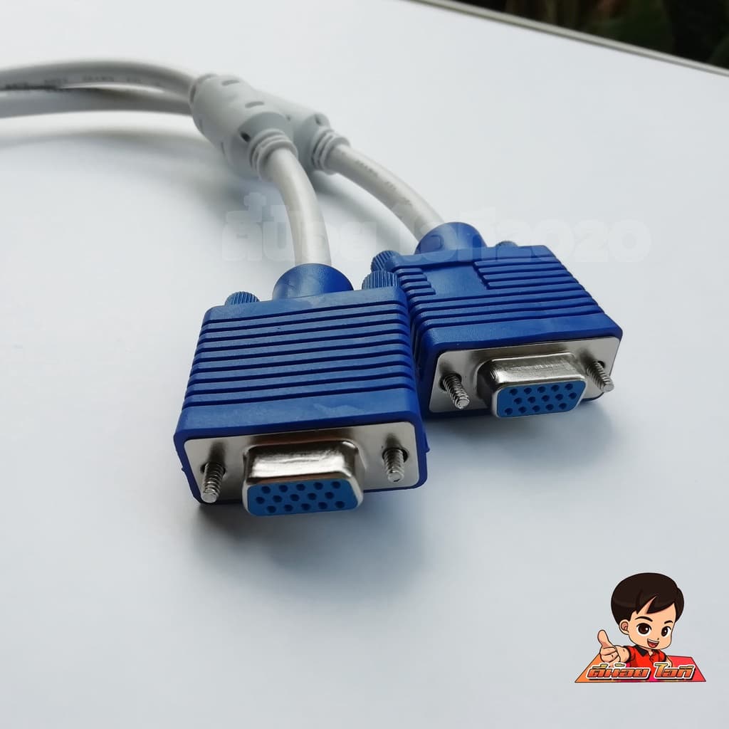 สาย VGA 1 ออก 2 หัว แสดงภาพเหมือนกันพร้อมกัน 2 จอ Vga splitter cable สายแยกจอ คาราโอเกะ งานนำเสนอ รูปที่ 5