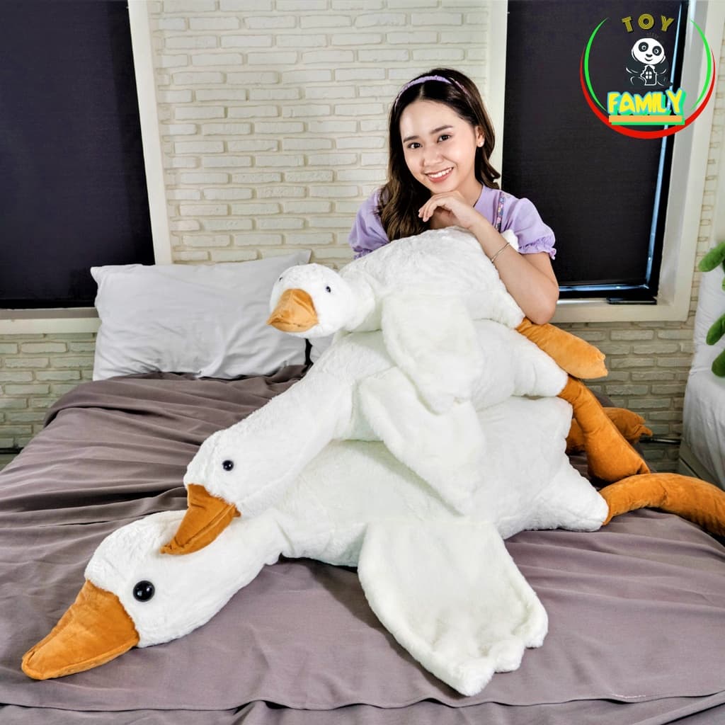 ตุ๊กตาครอบครัวห่านสีขาว ขนาด 50CM 90CM 130CM 160CM 190CM ขนนุ่มนิ่มน่ากอดมาก เขียนการ์ดอวยพรได้ ของขวัญวันครบรอบ รูปที่ 3