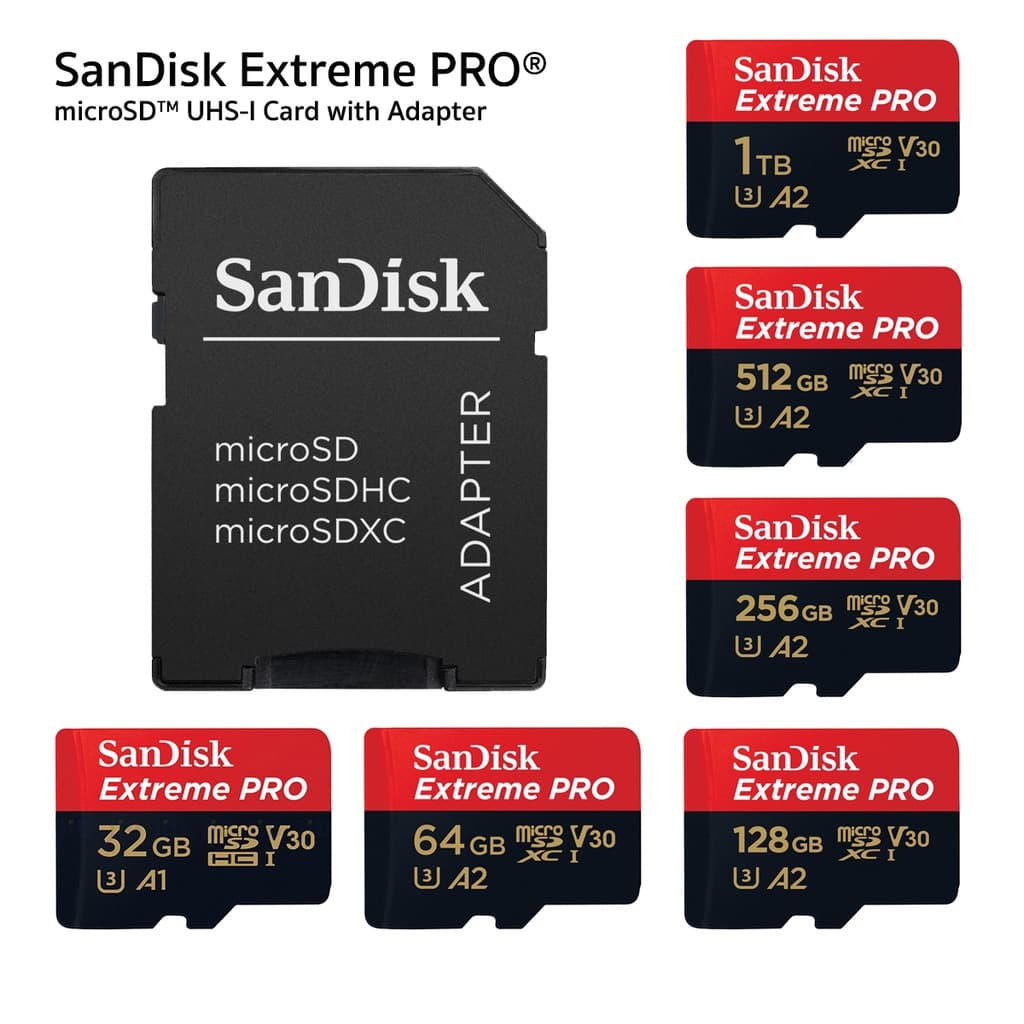 SanDisk Extreme Pro Micro SD Card SDHC 32GB SDXC 64,128,256GB R/W 200/140MB/s Drone รูปที่ 4