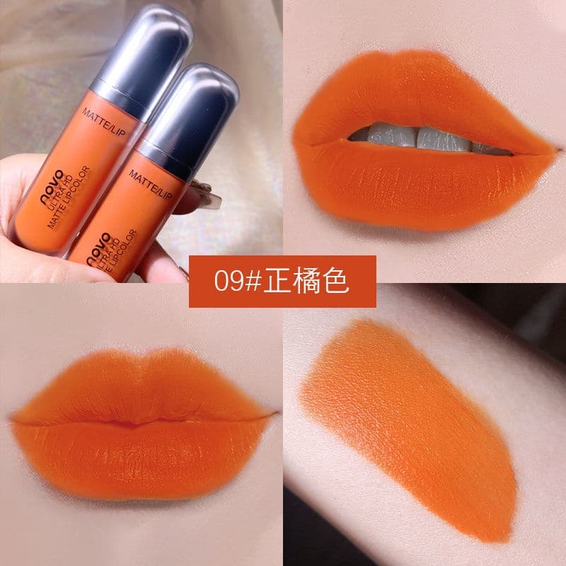 ลิปสติก ลิปทินท์ เนื้อแมตต์ กํามะหยี่ สีแดง เซ็กซี่ กันน้ํา ติดทนนาน ไม่ติดถ้วย รูปที่ 5