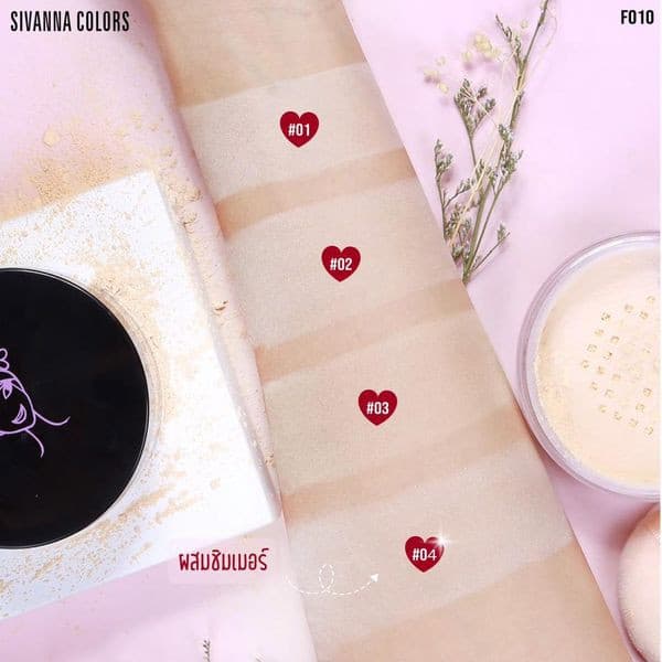 แท้/ถูก ซีเวียน่า แป้งฝุ่นคุมมัน F010 Sivanna Colors Loose Powder Shine-Control Sheer-Long Wear Oil Control รูปที่ 3