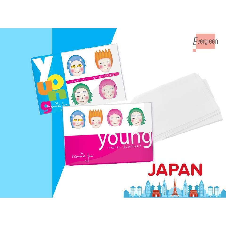 เอเวอร์กรีน กระดาษซับหน้ามัน ยัง เนเจอรัลเฟซ 100 แผ่น / Evergreen Young Natural Face Facial Blotters 100 pcs. รูปที่ 4