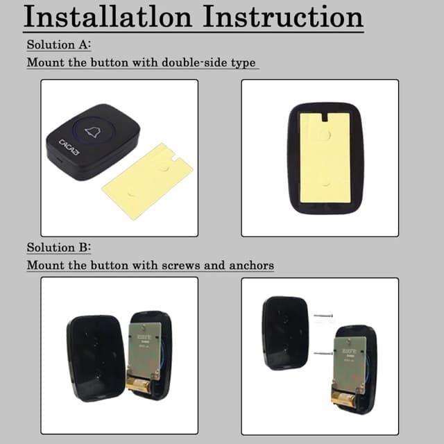 NEW Version กริ่งประตูไร้สาย 300 M Range cacazi กันน้ำ กริ่งประตู Door bell กริ่ง กริ่งไร้สาย รูปที่ 8