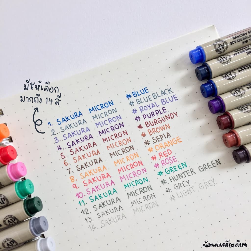 Sakura ปากกาพิกมา ปากกาตัดเส้น Pigma Micron รุ่น XSDK หมึกสีน้ำเงิน แดง เขียว กันน้ำ รูปที่ 2