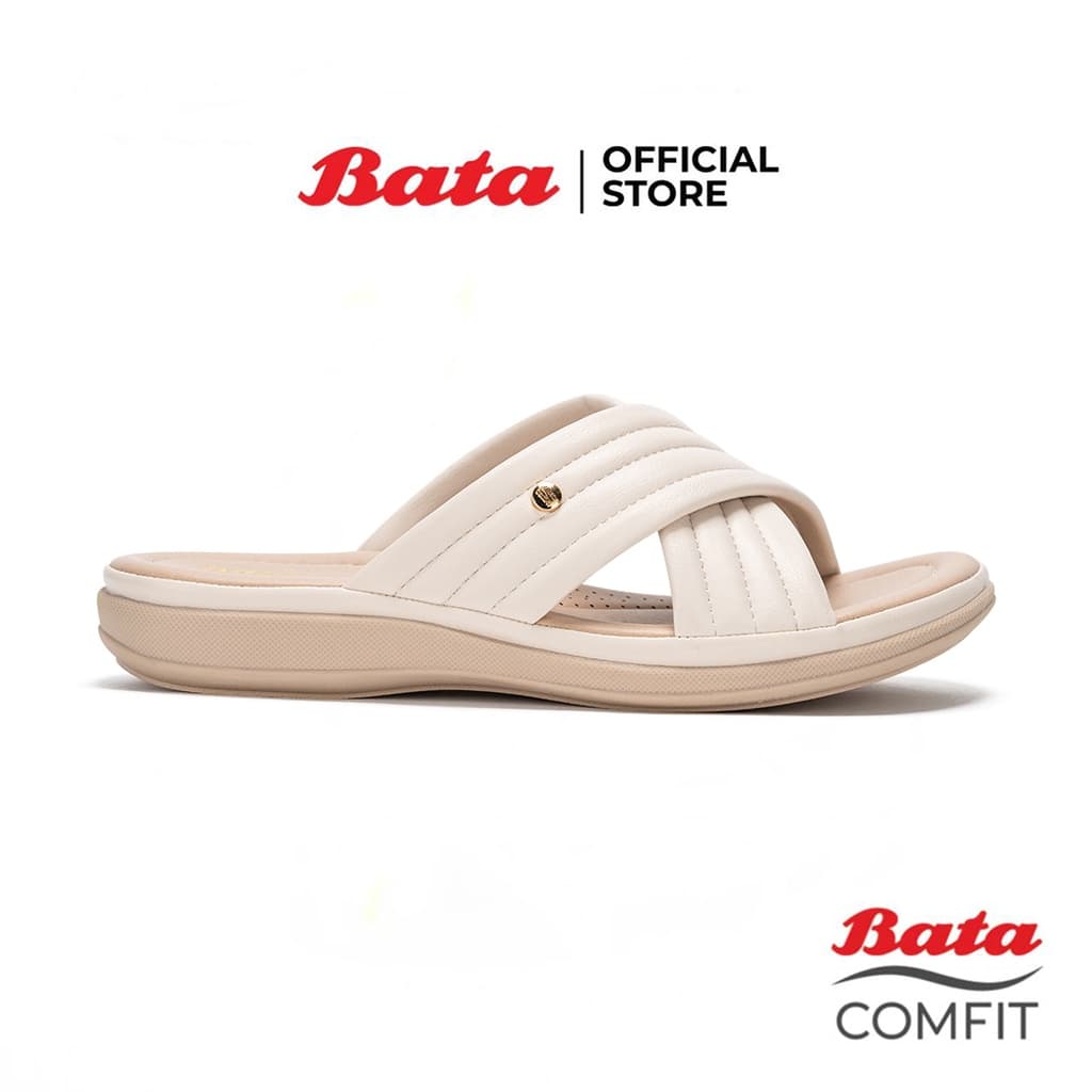 Bata บาจา รองเท้าแตะเพื่อสุขภาพ รองรับน้ำหนักเท้าได้ดี สูง 1 นิ้ว สำหรับผู้หญิง รุ่น Talon สีครีม 6611634 รูปที่ 2