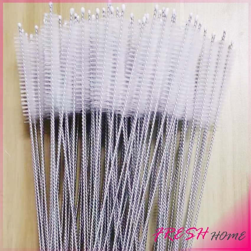 แปรงล้างหลอดดูด จุกนม ขนไนล่อน ไม่ทำให้เป็นรอย Stainless steel soft straw straw brush รูปที่ 9