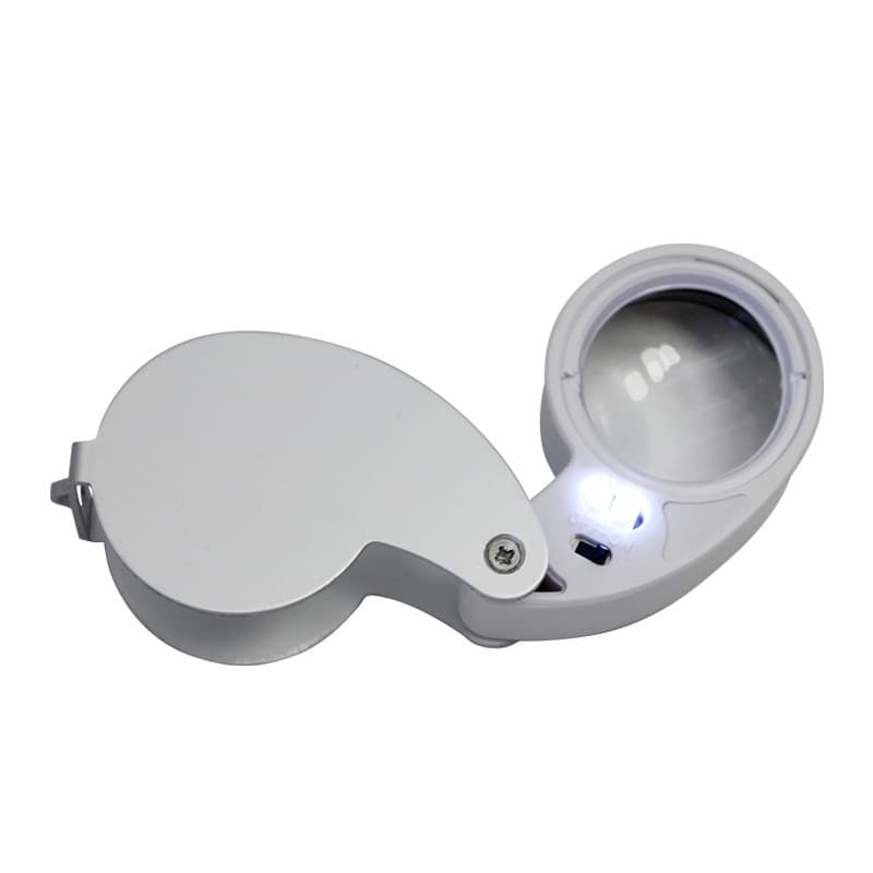 40X25 มิลลิเมตรแก้ว Jeweler แว่นขยายแว่นขยายเครื่องประดับแว่นตา Loupe ในตัวไฟ LED รูปที่ 6