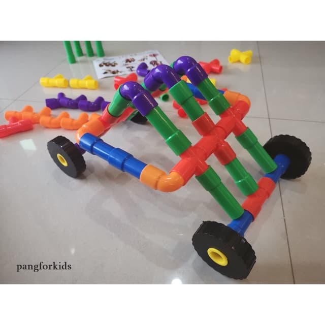 ตัวต่อแบบท่อ ท่อมีล้อ ท่อใหญ่ ต่อง่ายเล่นสนุก เสริมทักษะลูกรัก รูปที่ 6