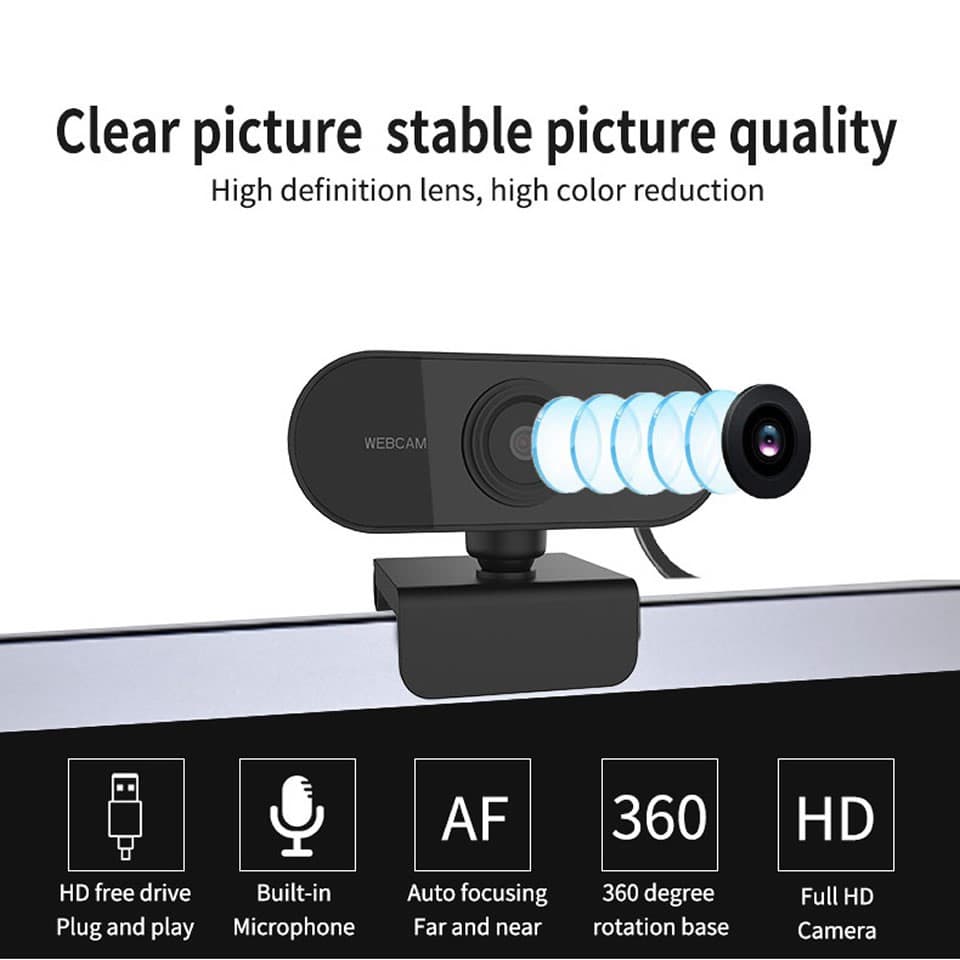 กล้องเว็บแคมชัด! 1080P HD Auto Focus พร้อมไมค์ในตัว ] คอมพิวเตอร์ กล้อง Webcam 1080p Full HD ไม่ต้องลงไดรเวอร์ รูปที่ 2