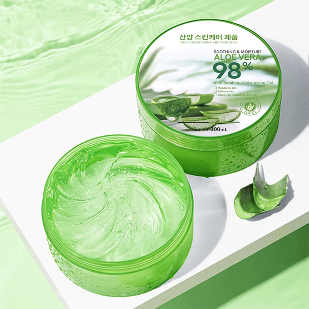 Aloe Vera Gel 98% 300g เจลว่านหางจระเข้ ชุ่มชื้น ซูทติ้ง หลังแดด สำหรับผิวแพ้ง่าย ซึมซาบไว ไม่เหนียว ลดรอยสิว รูปที่ 3