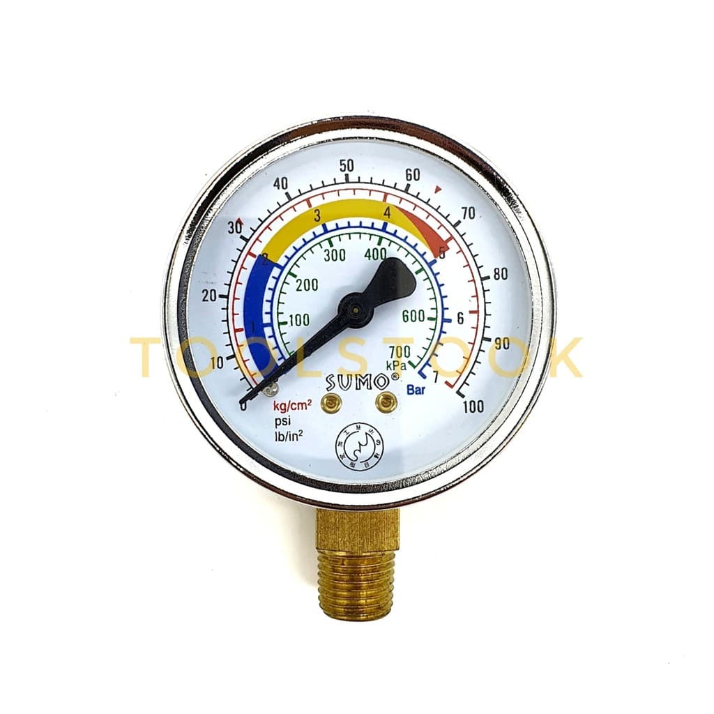 เกจ์วัดแรงดัน Pressure Gauge เกจวัดแรงดัน แบบแห้ง เกลียวออกล่าง 63mm.x1/4" sumo รูปที่ 1