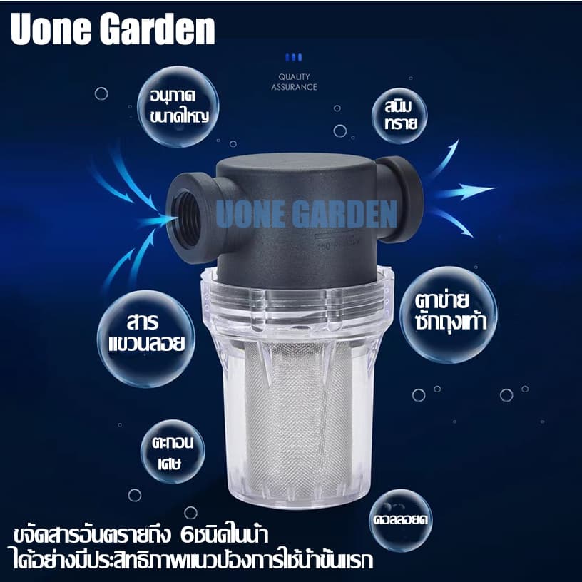 Uone Garden W221 ตัวกรองน้ำ กระบอกกรองน้ำ กรองตะกอน เศษ ก่อนน้ำเข้าสู่ระบบ 4หุน 6หุน 1นิ้ว รูปที่ 2