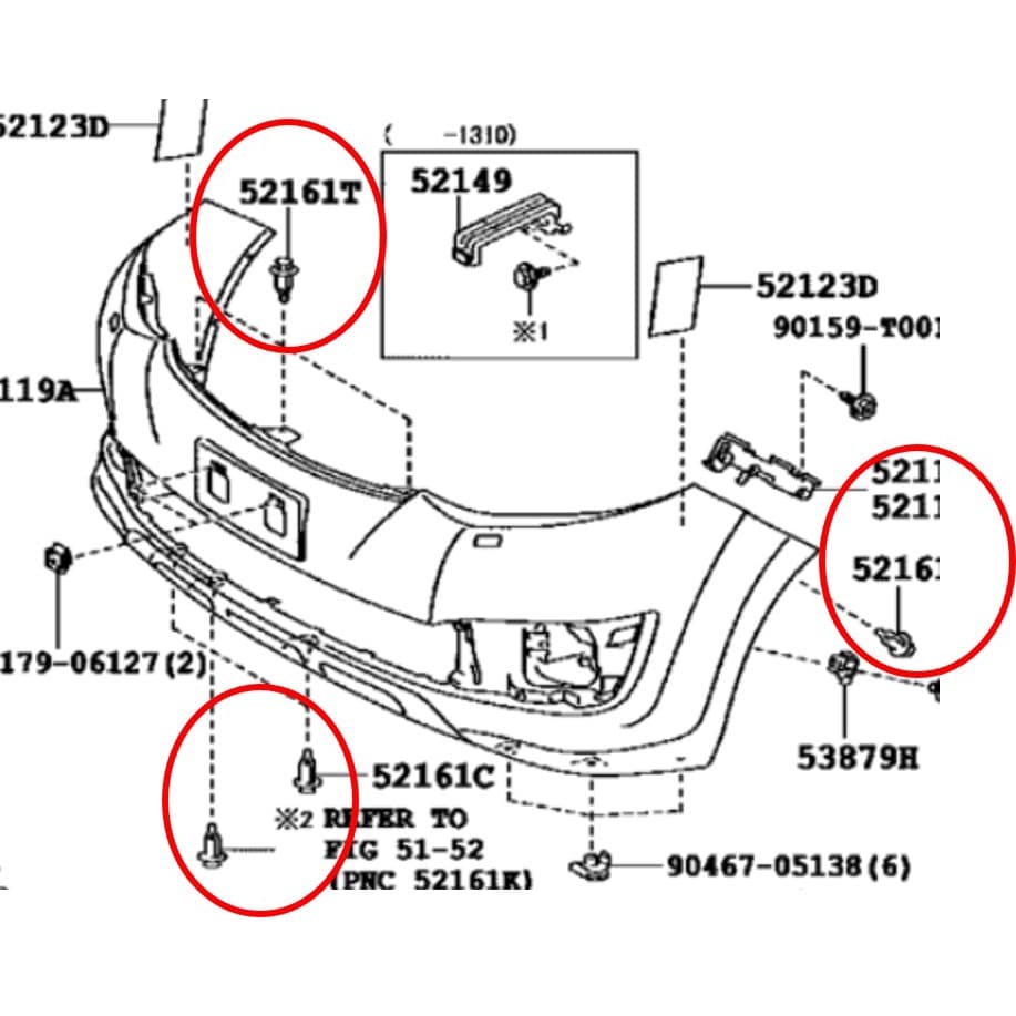 SKU-A488 พุกพลาสติกยึดกันชนหน้าและกระจังหน้า TOYOTA FORTUNER ฟอร์จูนเนอร์ รูปที่ 2