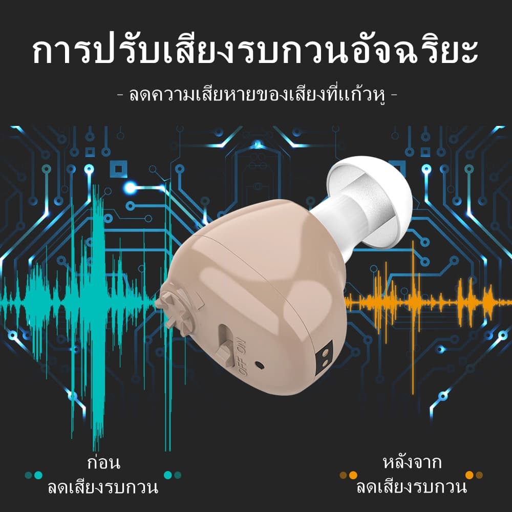 เครื่องช่วยฟัง ITE แบบชาร์จไฟขนาดเล็กเครื่องขยายเสียงที่มองไม่เห็นสำหรับการสูญเสียการได้ยินเครื่องช่วยคนหูหนวกสำหรับอุปกรณ์การได้ยินผู้สูงอายุ รูปที่ 4