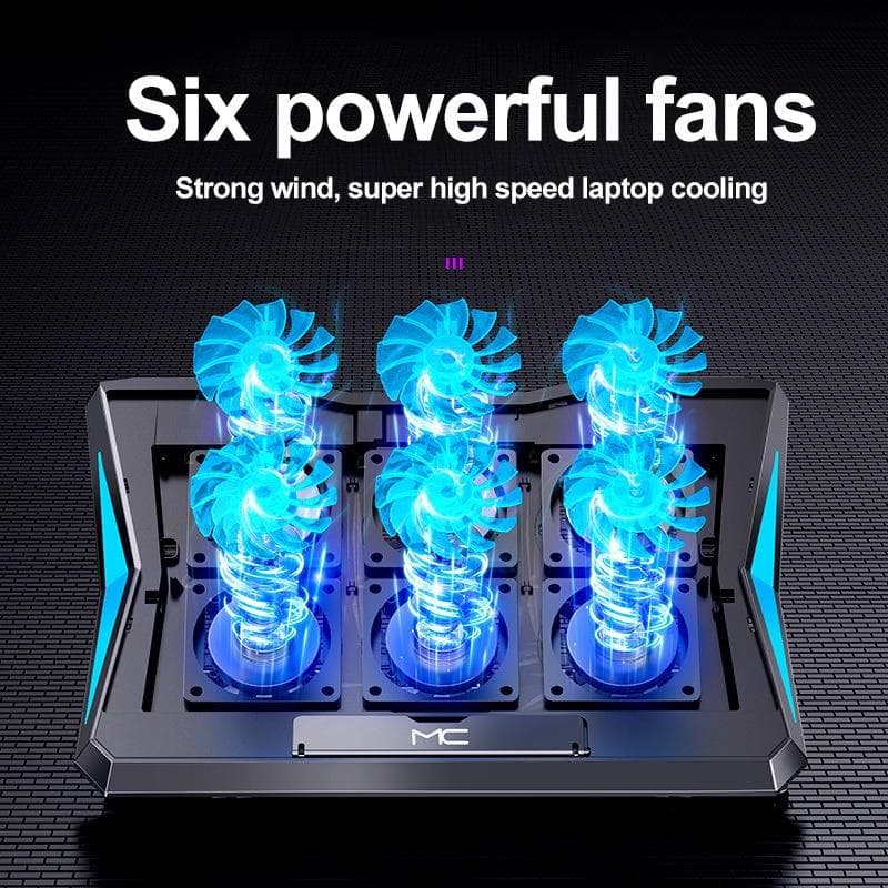 พัดลมโน๊ตบุ๊ค แท่นวางโน้ตบุ้คLaptop Cooling Pad 6LED รูปที่ 4