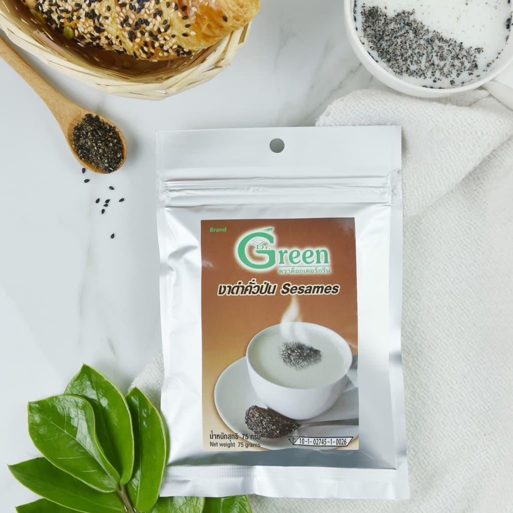 Dr.Green งาดำคั่วป่น ปลอดสาร 100% 75 กรัม ป่นละเอียด พร้อมทาน รูปที่ 2