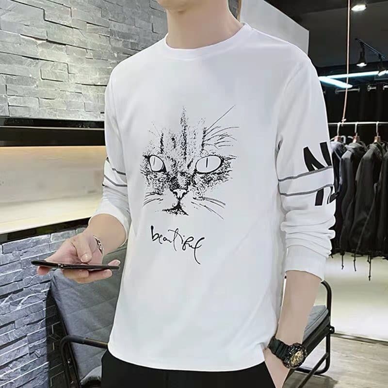 เสื้อยืดแขนยาวแฟชั่นผู้ชายลุคเกาหลี เนื้อผ้าดี ผ้าเนียนนุ่ม ใส่ไปไหนก็ดูเท่ รูปที่ 6